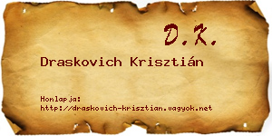 Draskovich Krisztián névjegykártya